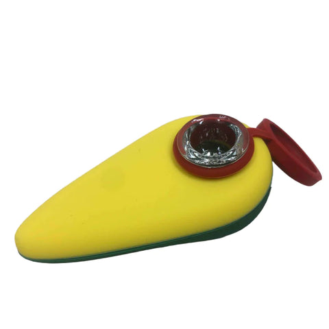 green and yellow avocado hand pipe