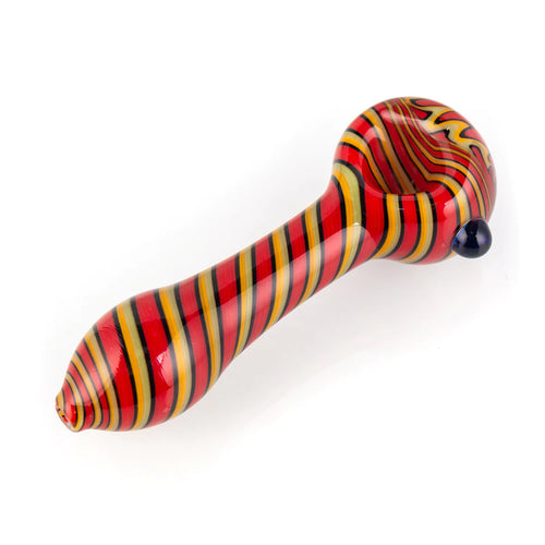 red and yellow striped hand pipe