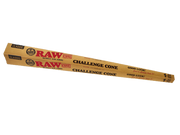 front side of raw challenge cone box