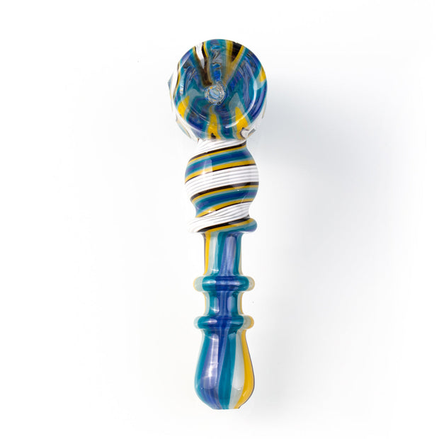 blue white and yellow glass pipe 