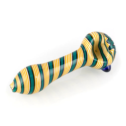 green and yellow glass hand pipe