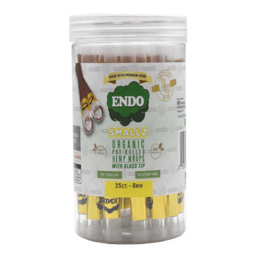Endo Smallz Pre Rolled Hemp Wraps With Glass Tip - 1 Single Roll
