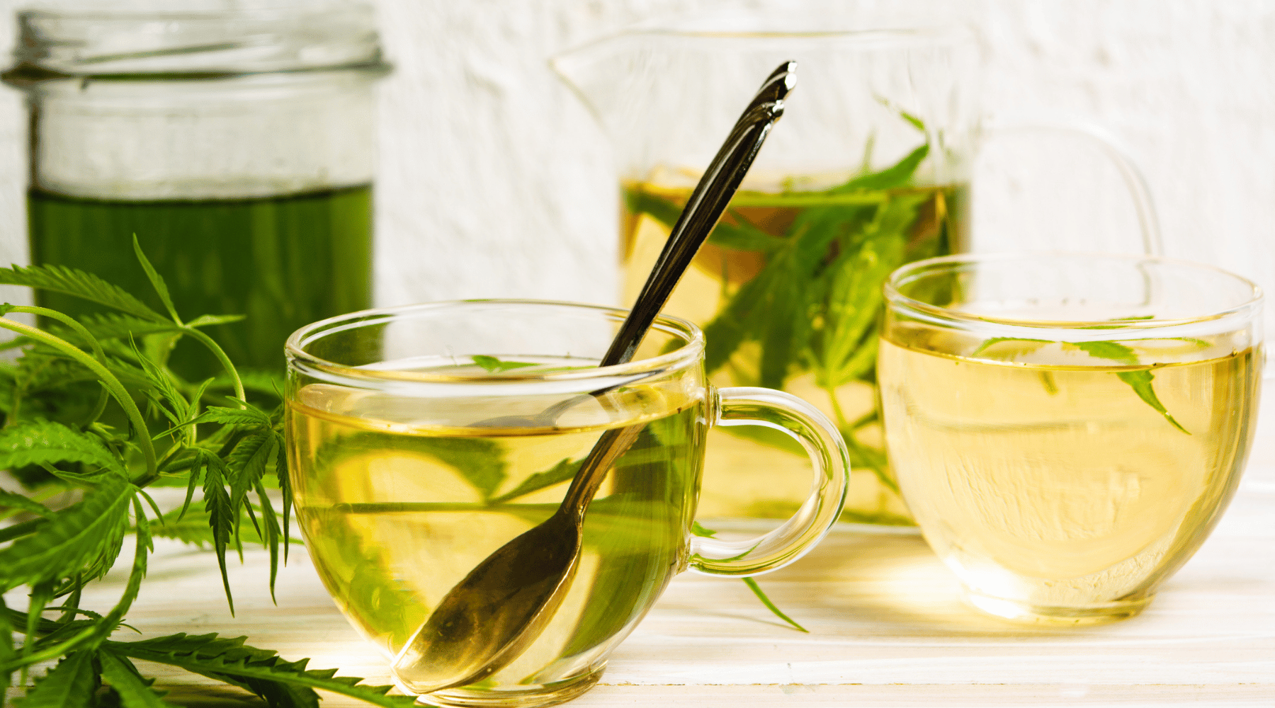 Image showcasing tea and how to make weed tea