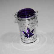 purple stash jar with hinge lid