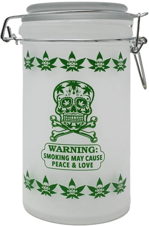 stash jar with hinged lid