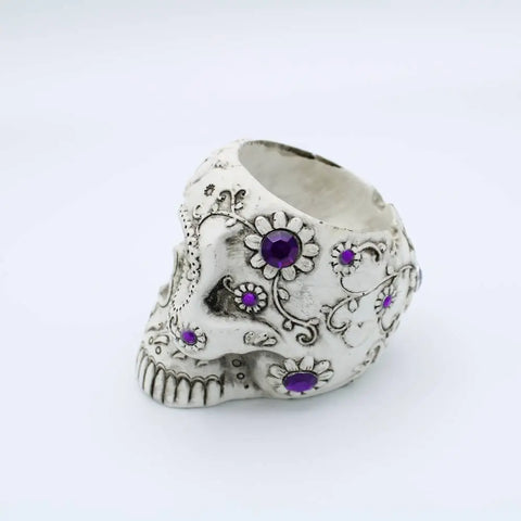 purple skull ashtray